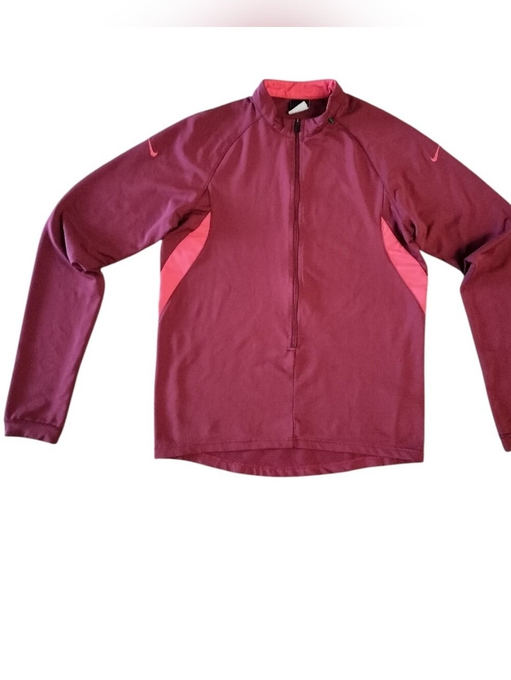 Nike Sphere Dry Women’s Long Zip Pullover Top Medium (8–10) Burgundy Athletic